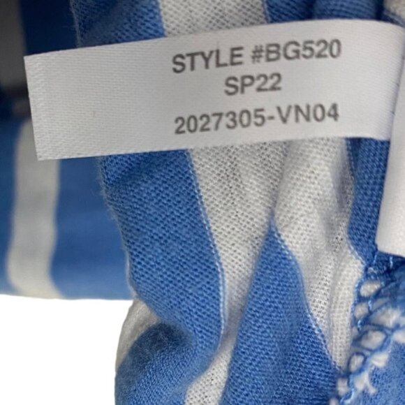 J Crew Blue White Stripped Vintage Cotton Boat Neck T Shirt Maxi Dress US M - Picture 6 of 8